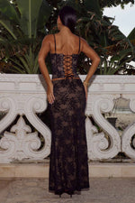Load image into Gallery viewer, Kiani Low Waist Lace Maxi Skirt - Black
