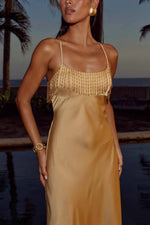 Load image into Gallery viewer, Carissa Scoop Neck Maxi Dress - Honey
