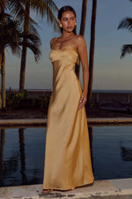 Load image into Gallery viewer, Carissa Scoop Neck Maxi Dress - Honey
