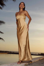 Load image into Gallery viewer, Carissa Scoop Neck Maxi Dress - Honey
