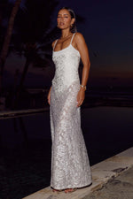 Load image into Gallery viewer, Odelia Bodysuit Maxi Dress - White
