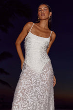 Load image into Gallery viewer, Odelia Bodysuit Maxi Dress - White
