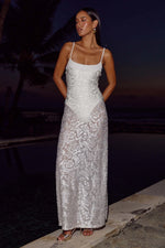 Load image into Gallery viewer, Odelia Bodysuit Maxi Dress - White
