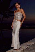 Load image into Gallery viewer, Amabel Strapless Cutout Maxi Dress - Shell
