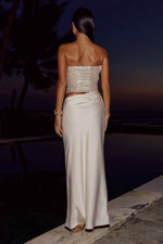 Load image into Gallery viewer, Amabel Strapless Cutout Maxi Dress - Shell
