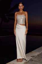 Load image into Gallery viewer, Amabel Strapless Cutout Maxi Dress - Shell
