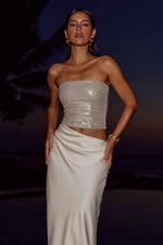 Load image into Gallery viewer, Amabel Strapless Cutout Maxi Dress - Shell
