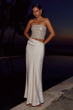 Load image into Gallery viewer, Amabel Strapless Cutout Maxi Dress - Shell
