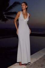 Load image into Gallery viewer, Sybilla Low V-Neck Maxi Dress - Ash
