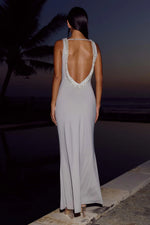 Load image into Gallery viewer, Sybilla Low V-Neck Maxi Dress - Ash
