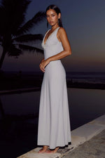 Load image into Gallery viewer, Sybilla Low V-Neck Maxi Dress - Ash
