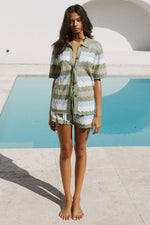 Load image into Gallery viewer, Cam Knit Shirt &amp; Shorts - Sage Combo
