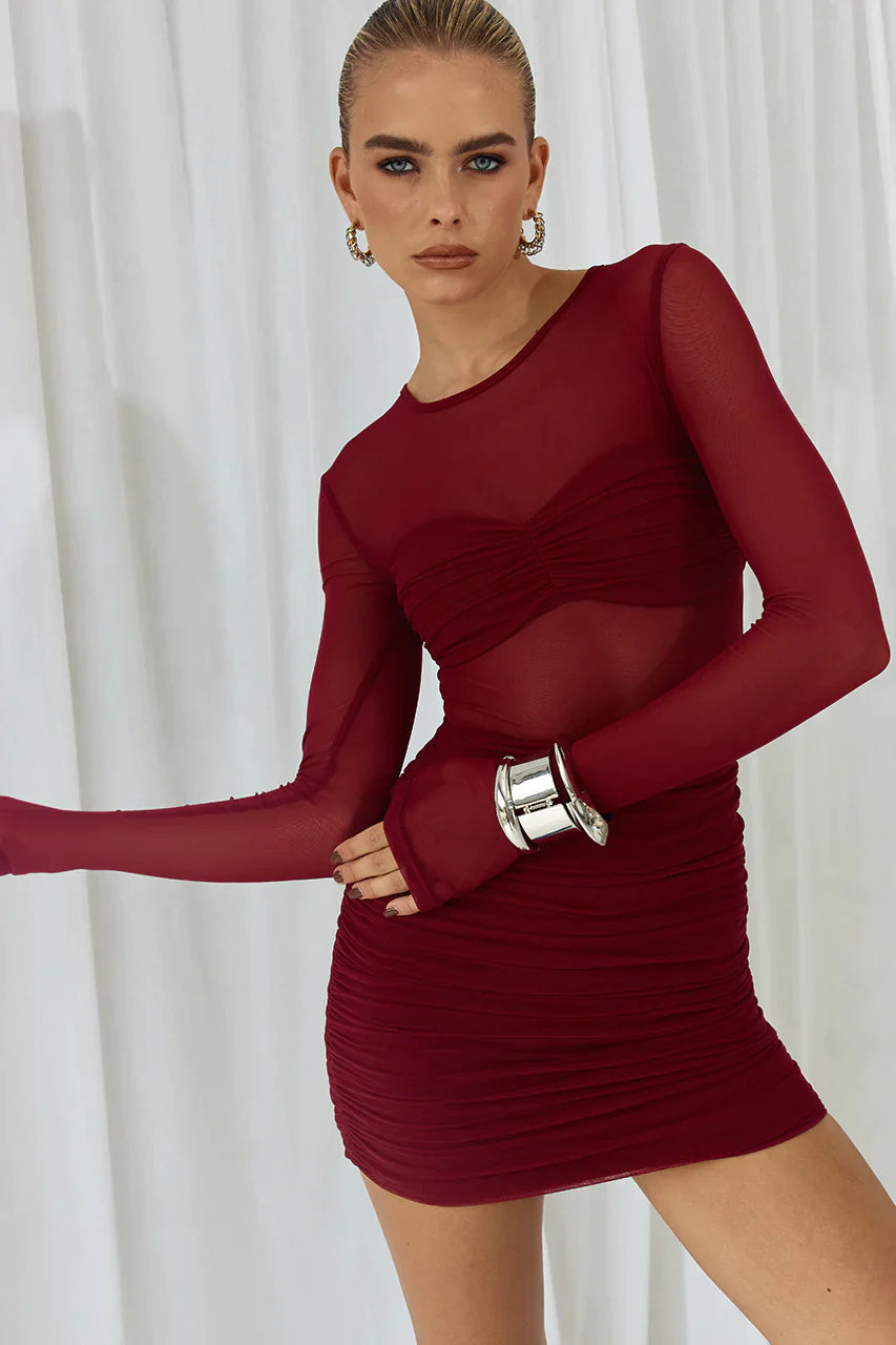 Lamoura Mini Dress - Wine