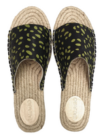 Load image into Gallery viewer, Green Spots Leather Espadrilles
