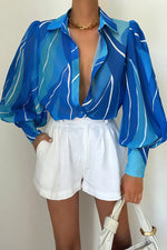 Load image into Gallery viewer, Fleetwood Blouse - Blue Rowena

