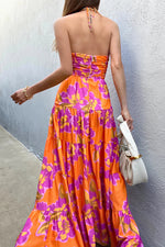 Load image into Gallery viewer, Orchid Maxi Dress - Orange Floral
