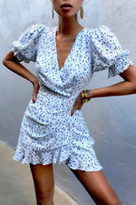 Load image into Gallery viewer, Cuesta Mini Dress - Blue Floral
