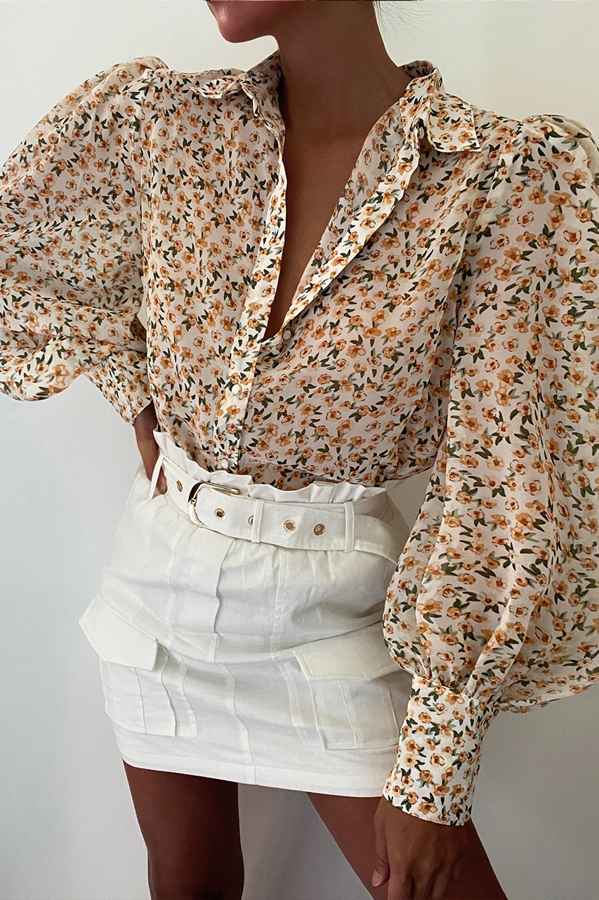 Yasmine Blouse - Yellow Floral