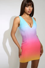 Load image into Gallery viewer, Malibu Mini Dress - Rainbow
