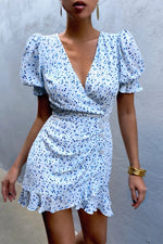 Load image into Gallery viewer, Cuesta Mini Dress - Blue Floral
