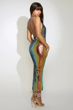Load image into Gallery viewer, Jenner Midi Dress - Orange/Gold
